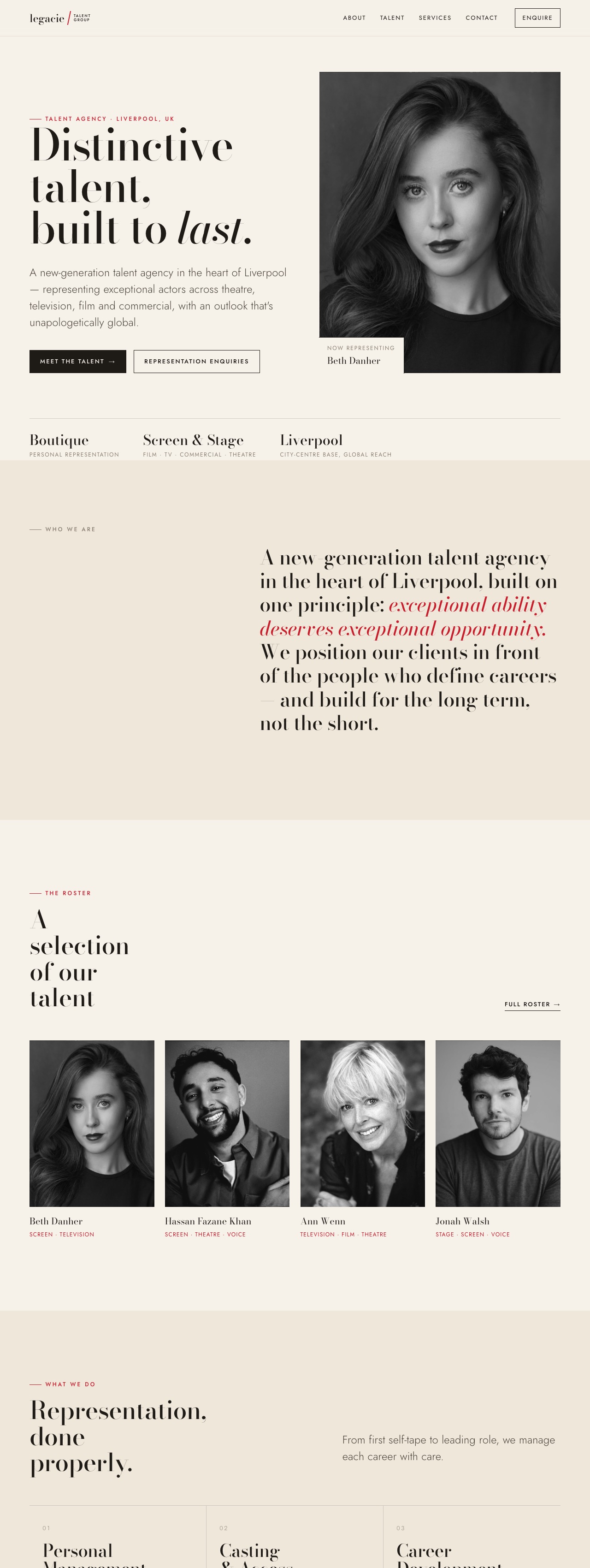 Preview of the new Legacie Talent Group website